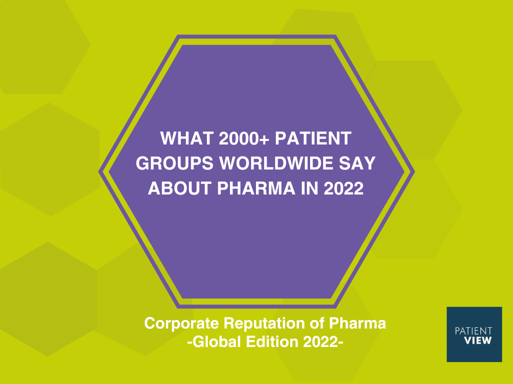 What 2000+ patient groups worldwide say about pharma in 2022